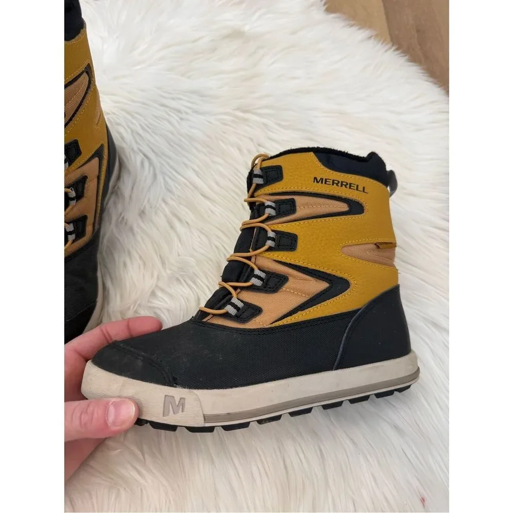 Merrell Kids Yellow and Black Insulated Snow Bank Boots - Boys Size 2
